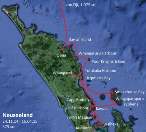 Route Neuseeland Nordinsel