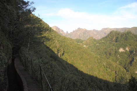 Wandern entlang einer Levada in den Lorbeerwäldern