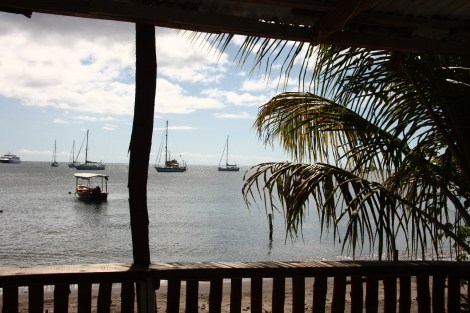 Anke-Sophie vom Restaurant aus - wir sind in der Karibik