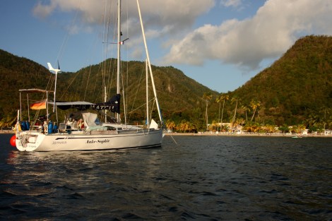 Anke-Sophie in der Anse d'Arlet