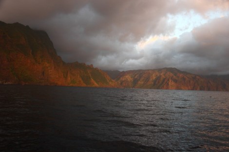 Wir sehen unsere Bucht im letzten Licht