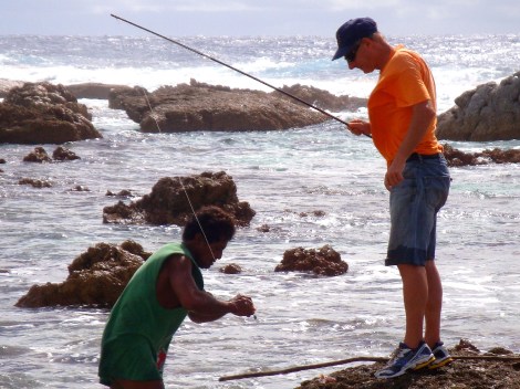 Thomas bekommt Angelanleitung