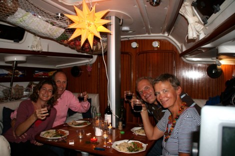 Weihnachtsessen an Bord der Anke-Sophie