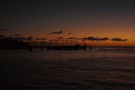 Blick vom Boot in der Bucht Kuto auf Ile des Pins