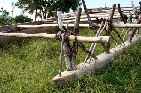 Die gesamte Konstruktion aus Holz, wie vor Hunderten von Jahren