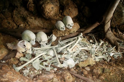 Skelette der Vorfahren in einer Höhle