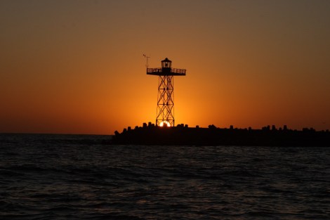Der Leuchtturm auf dem Molenkopf von Mossel Bay