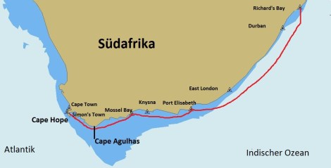 Unsere Route entlang der ostafrikanischen Küste