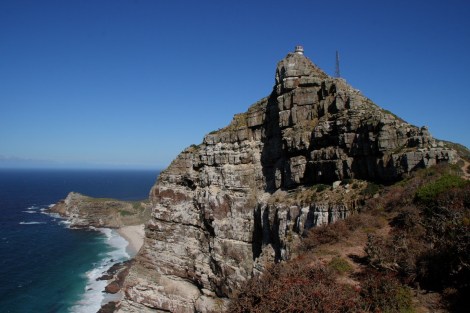 Blick vom Cape Point zum Cape of Good Hope