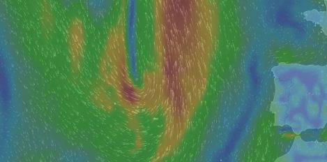 Wieder streift ein Tief die Azoren. Quelle: Windity 07.06.16