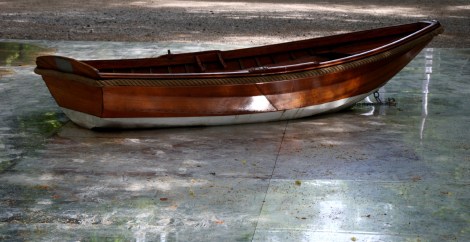Ein Ruderboot als Kunstobjekt
